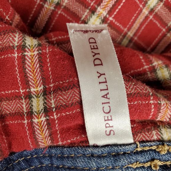 Eddie Bauer Boyfriend Relaxed Mid Rise Flannel Lined Blue Jeans Sz 14 - Picture 5 of 7